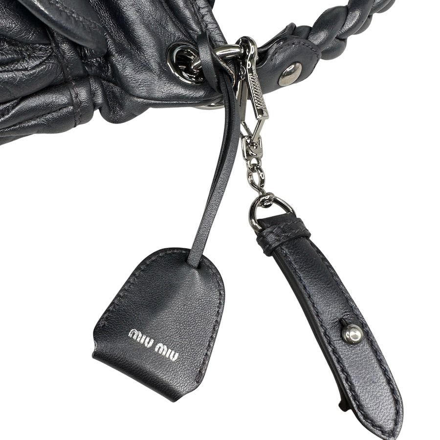 MIU MIU BLACK COFFER SHOULDER BAG