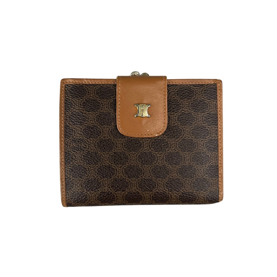 CELINE MACADAM CANVAS KISSLOCK WALLET