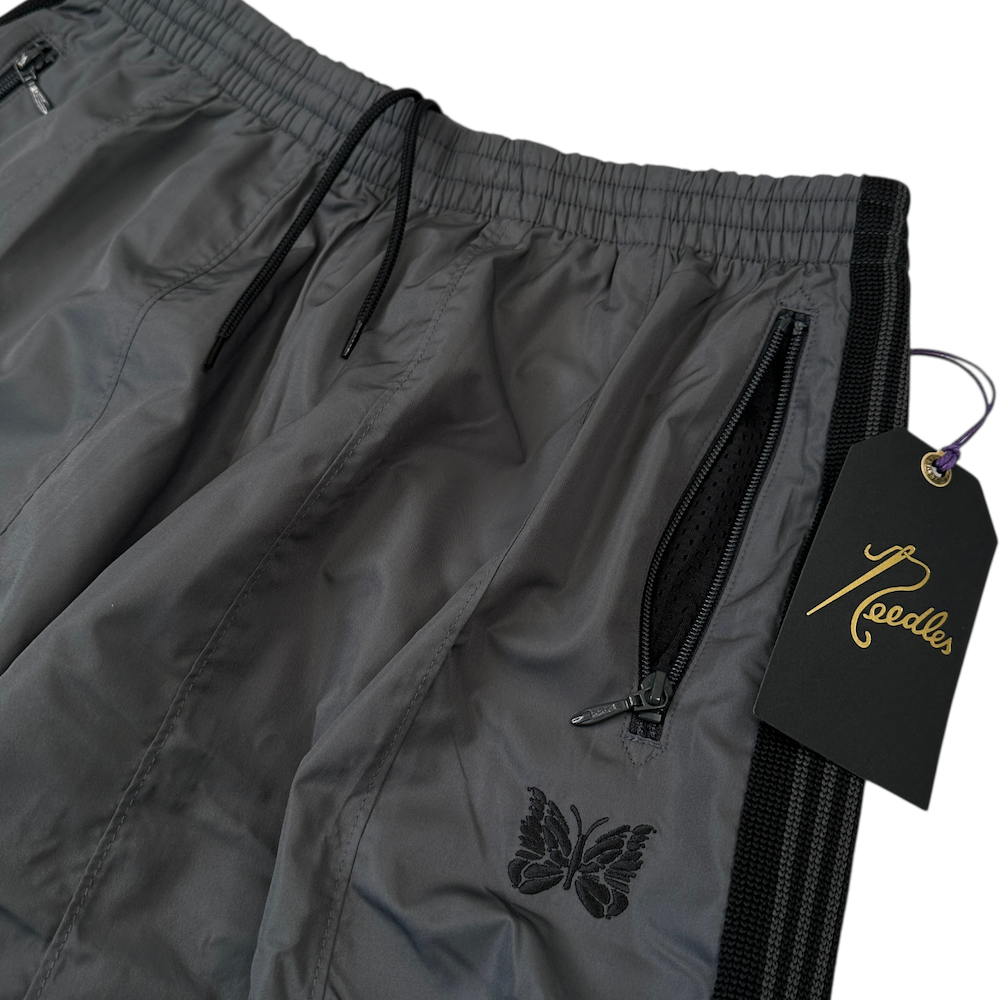 (NEW) NEEDLES H.D NYLON TRACK PANTS - GREY
