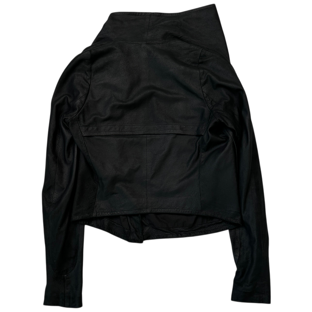 HELMUT LANG SHEEP LEATHER ASYMMETRICAL JACKET