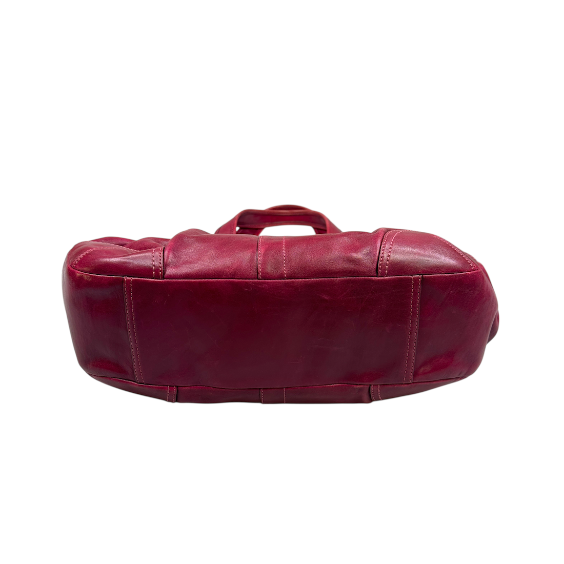 COACH LEATHER KISSLOCK HOBO BAG - PURPLE