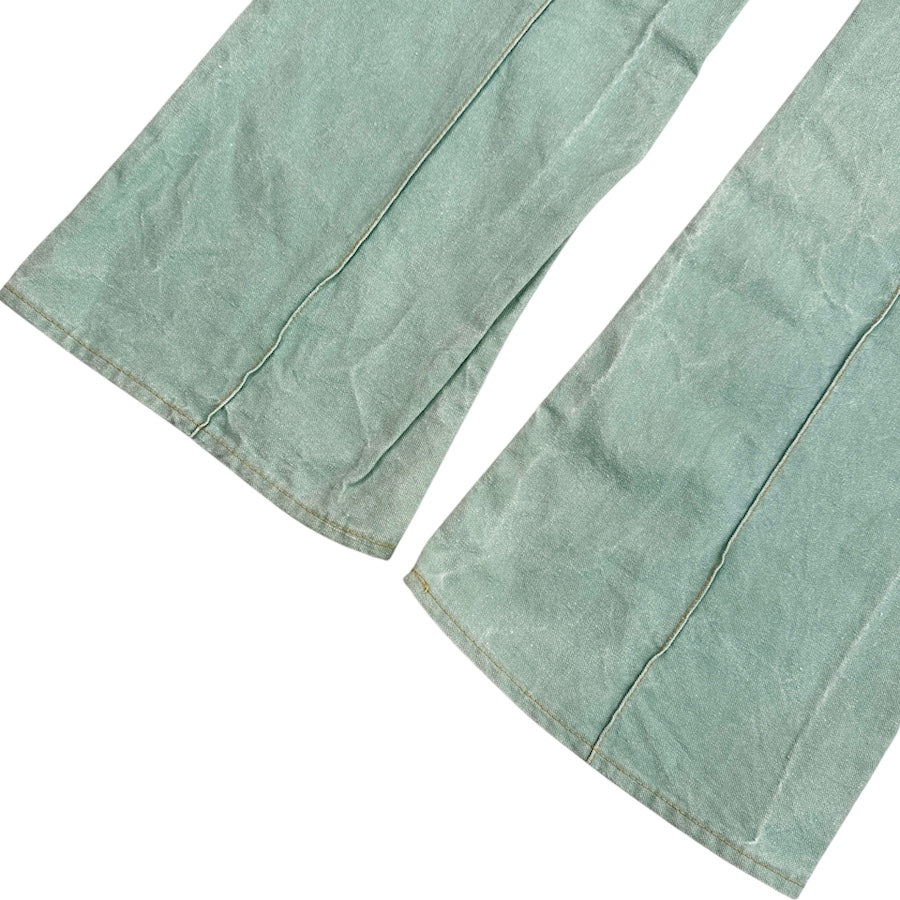 (32) KAPITAL COTTON LINEN CANVAS 5P FLARE PANTS - MINT GREEN