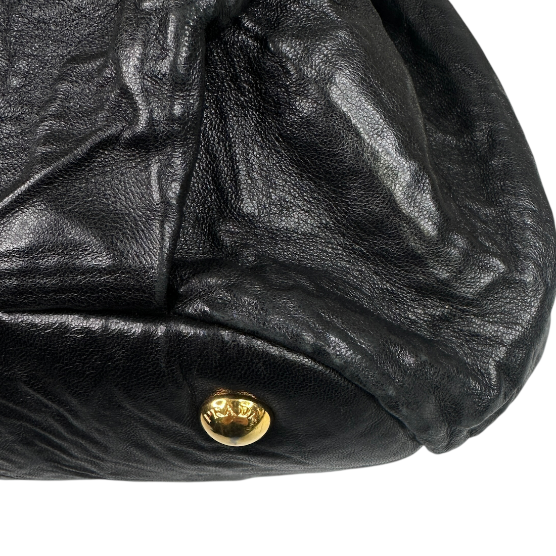 PRADA LEATHER 2-WAY BOW BAG - BLACK