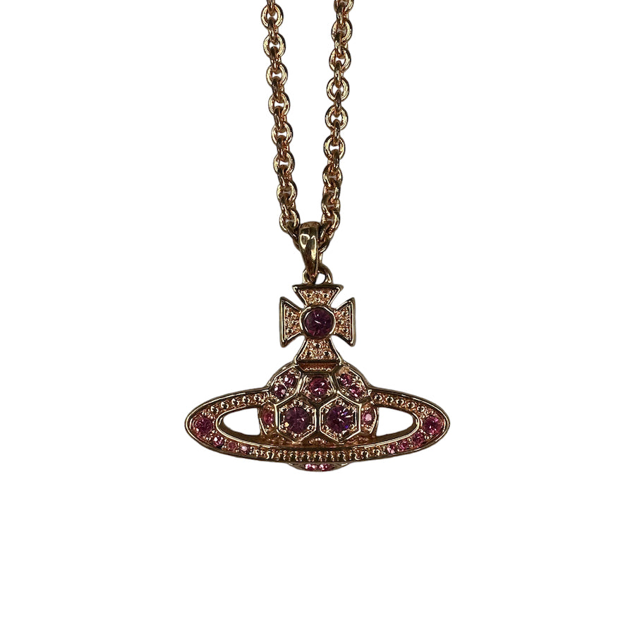 VIVIENNE WESTWOOD PINK RUBY BAS RELIEF NECKLACE