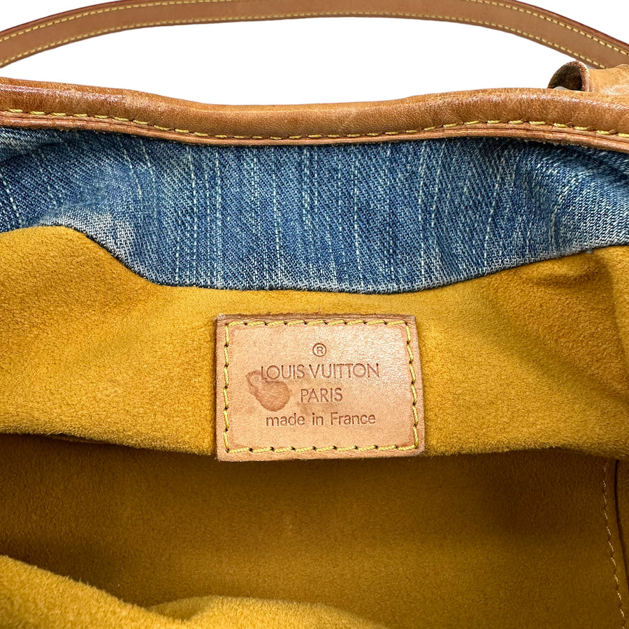 LOUIS VUITTON DENIM PLEATY W/ ADDITIONAL CROSSBODY STRAP