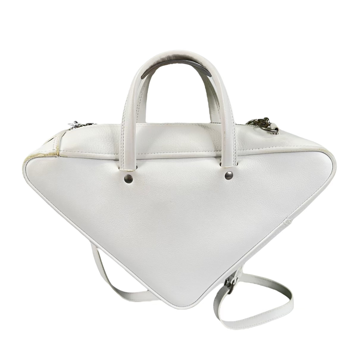 BALENCIAGA WHITE TRIANGLE SHOULDER BAG