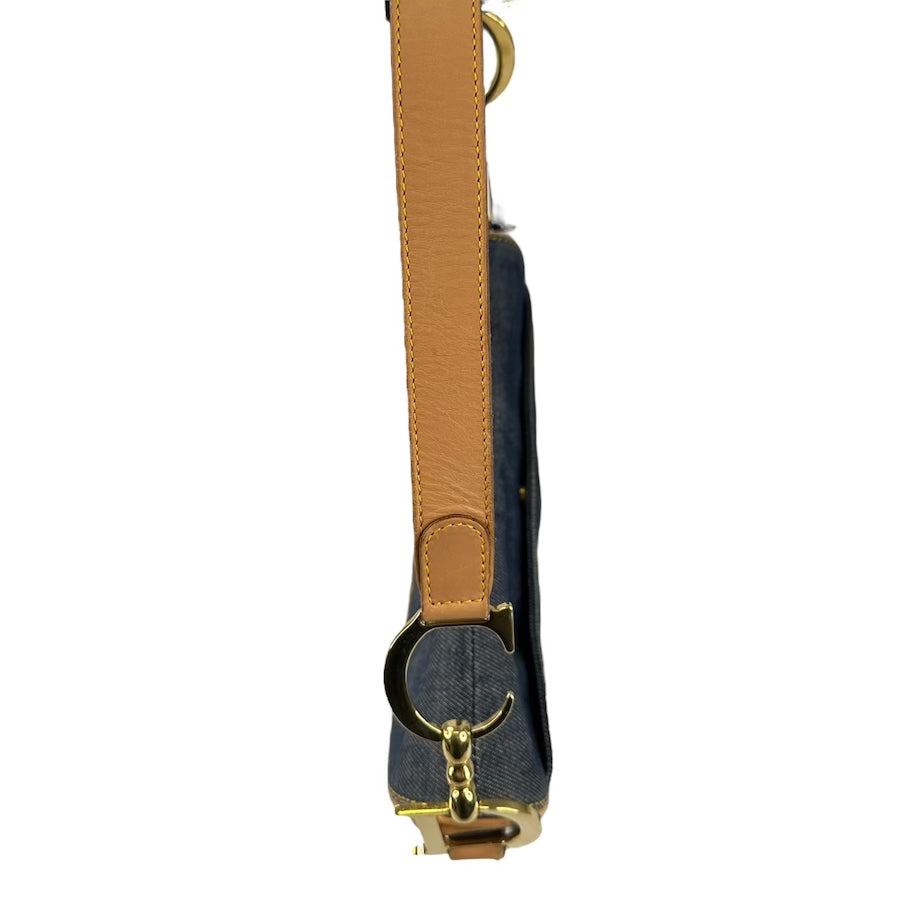 DIOR DENIM & LEATHER SADDLE BAG
