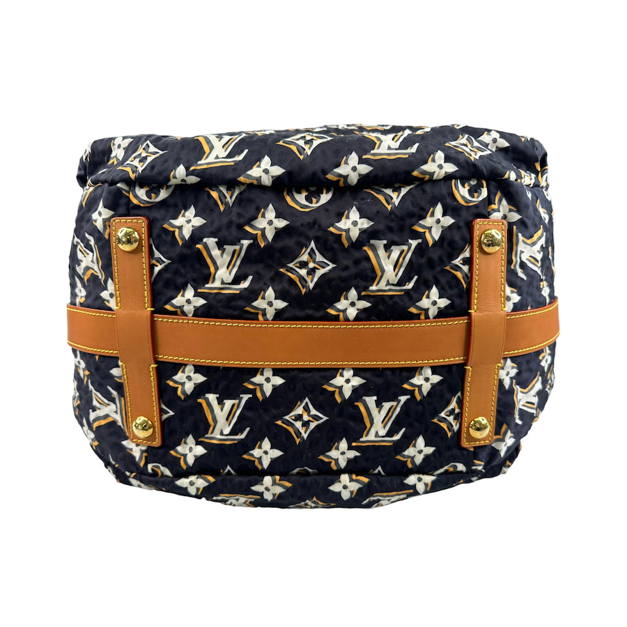 LOUIS VUITTON NYLON MONOGRAM CRUISE BULLES GM NAVY BAG