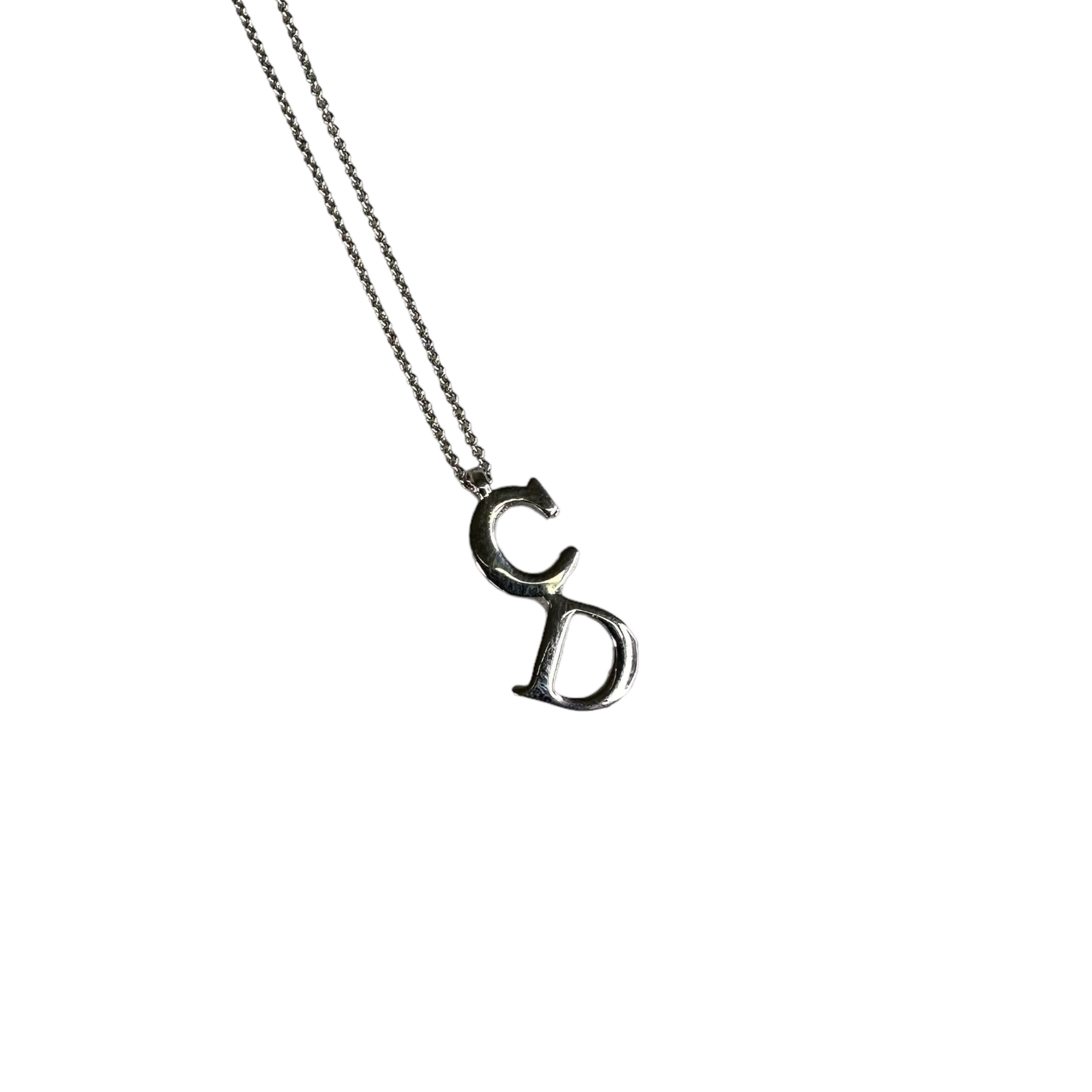 DIOR "CD" NECKLACE SILVER-PLATED