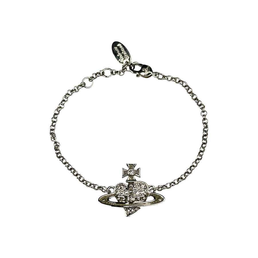 VIVIENNE WESTWOOD REVERSE HEART BRACELET - PLATINUM