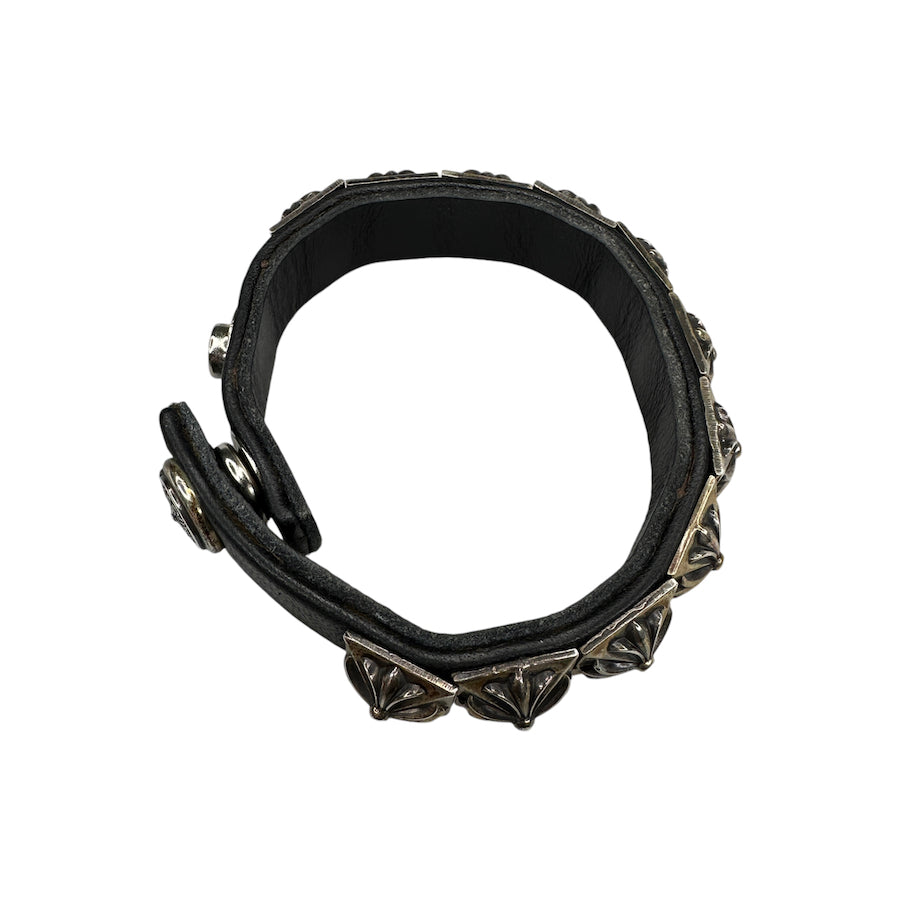 CHROME HEARTS PYRAMID LEATHER BRACELET