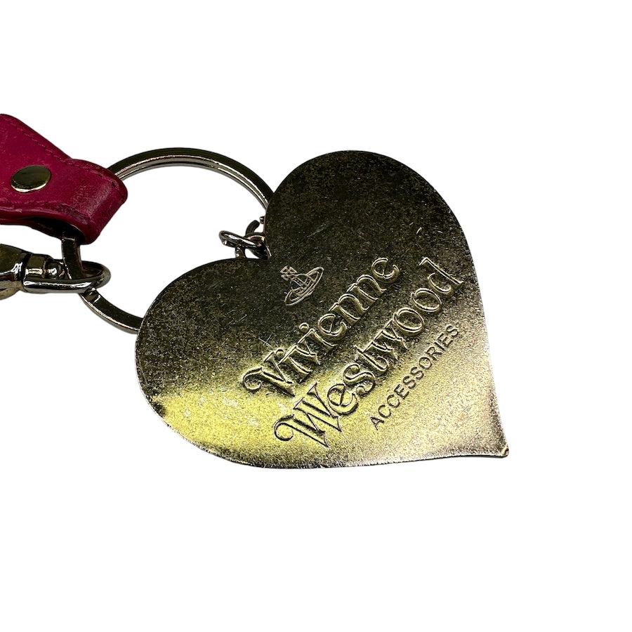 VIVIENNE WESTWOOD ORB-IN-HEART KEYCHAIN - RED