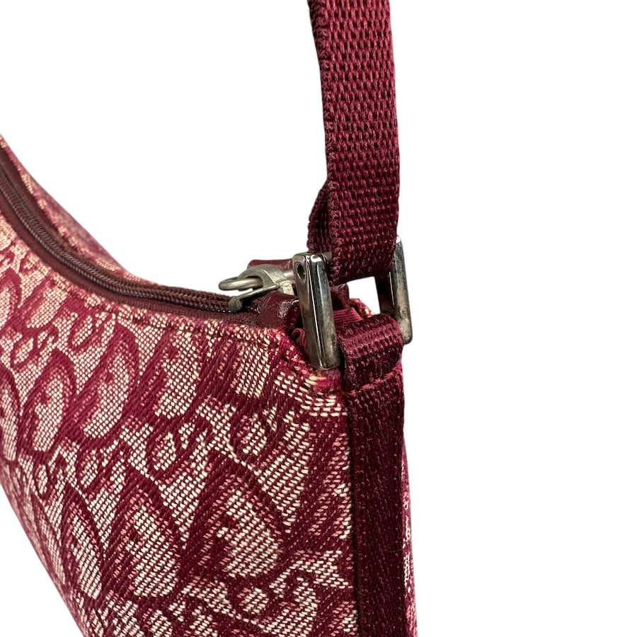 DIOR TROTTER MONOGRAM POCHETTE BAG - BURGUNDY