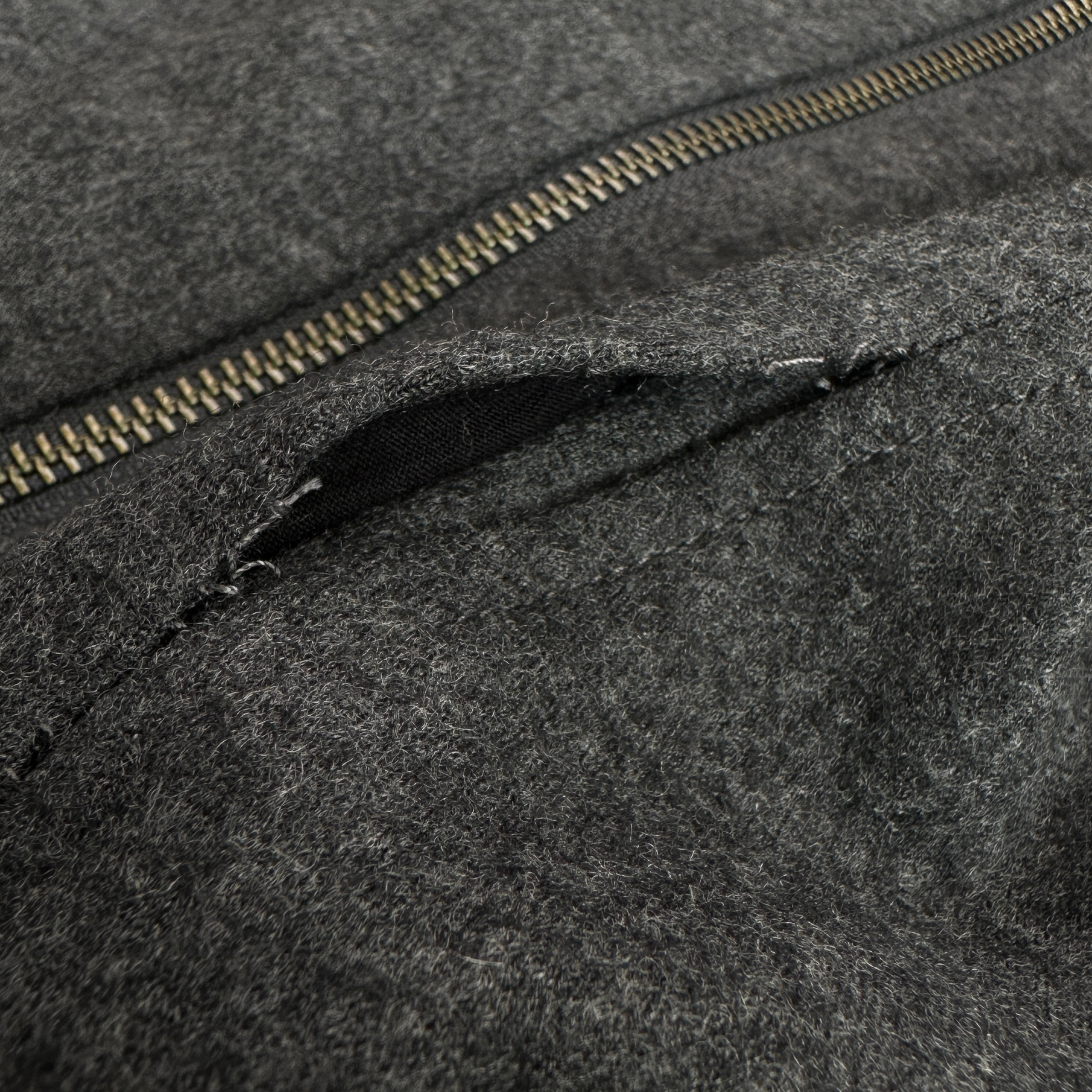 HELMUT LANG WOOL ASYMMETRICAL ZIP CARDIGAN JACKET - GREY