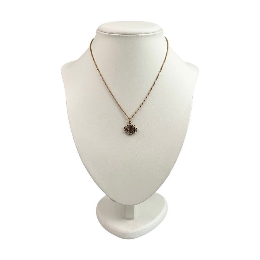 DIOR LOGO NECKLACE - GOLD PLATED (BRASS)