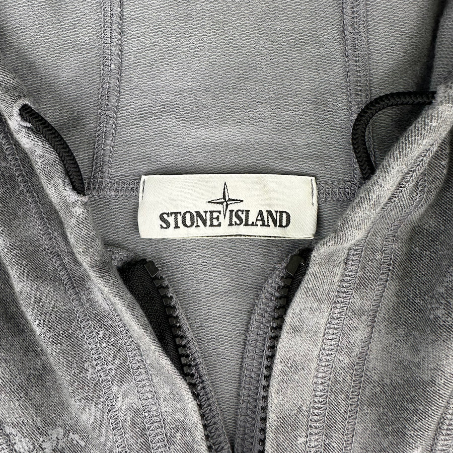 STONE ISLAND SS16 QUARTER ZIP HOODED PULLOVER - GREY