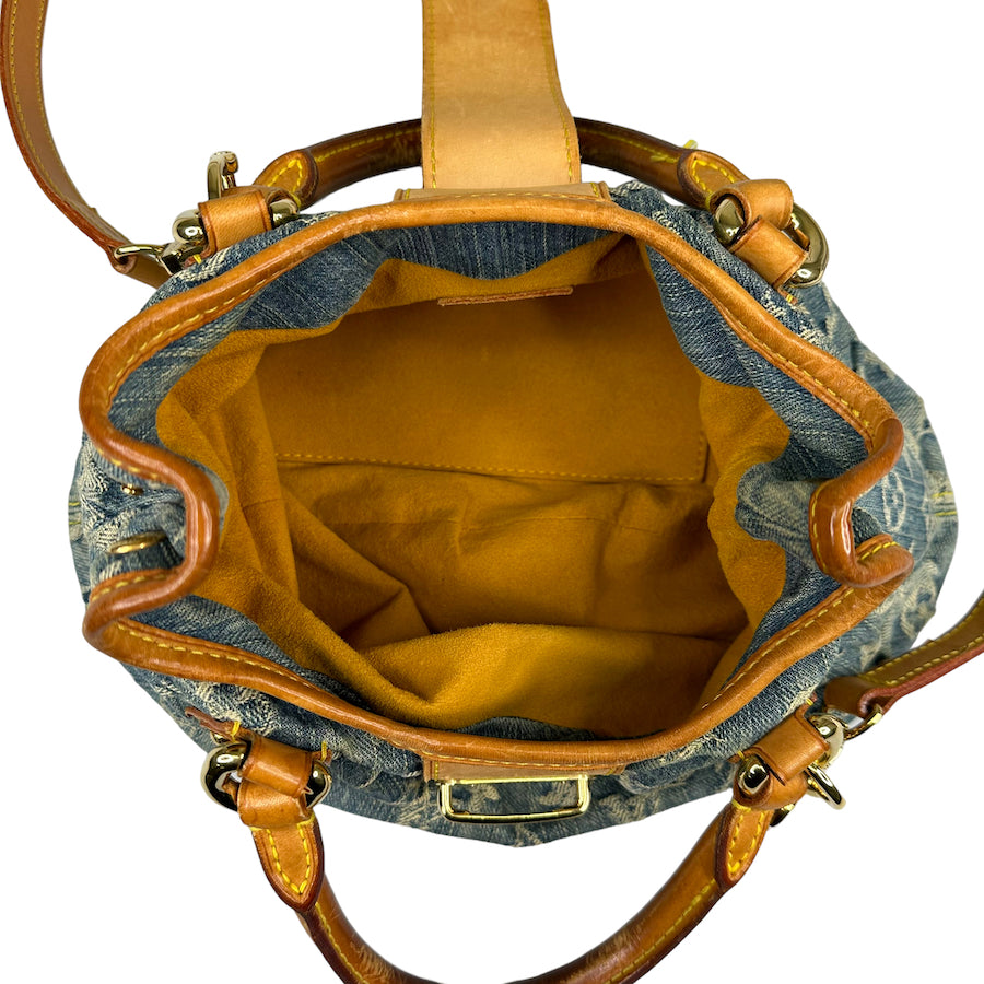 LOUIS VUITTON DENIM PLEATY W/ ADDITIONAL CROSSBODY STRAP