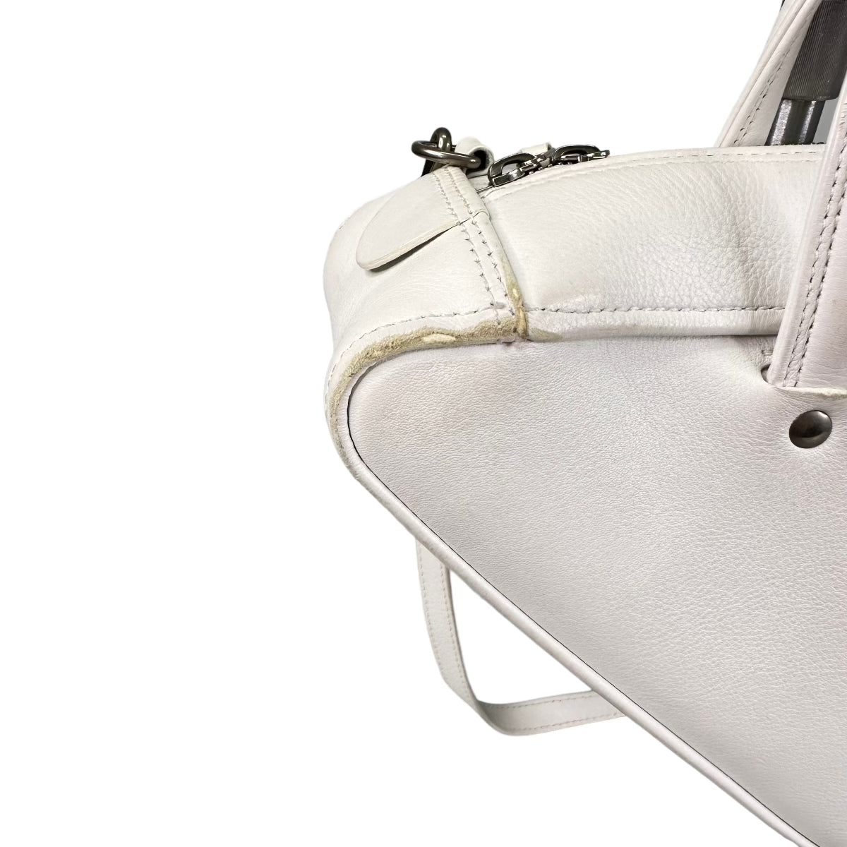 BALENCIAGA WHITE TRIANGLE SHOULDER BAG