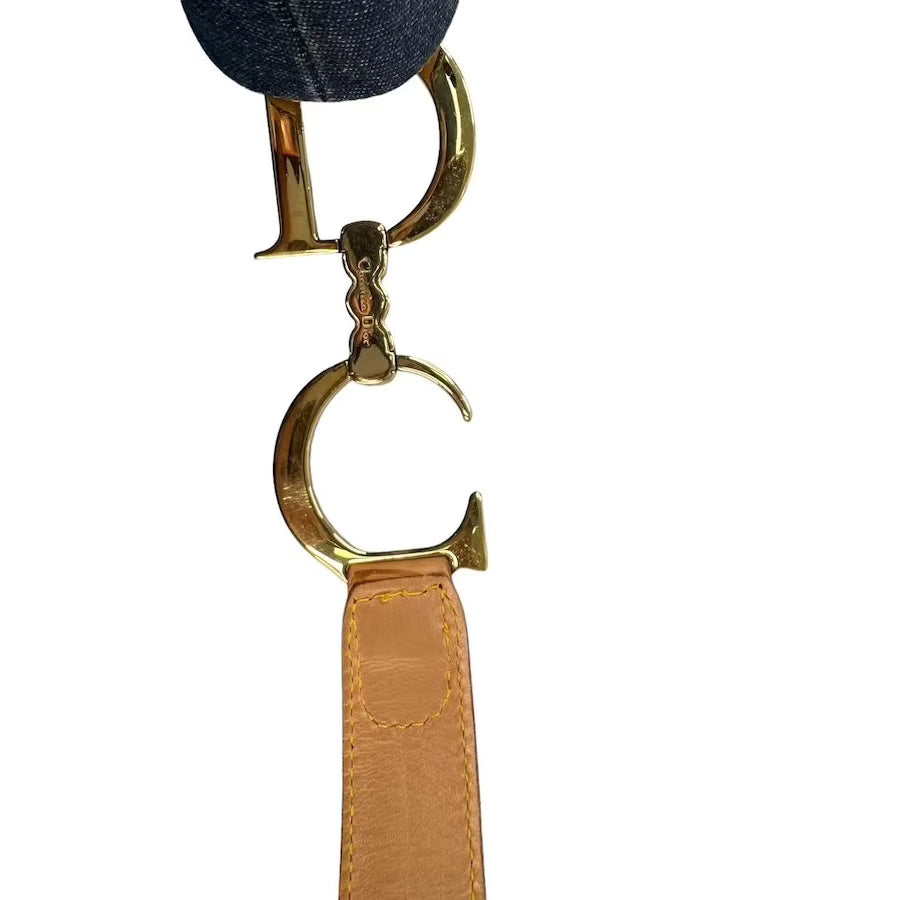 DIOR DENIM & LEATHER SADDLE BAG
