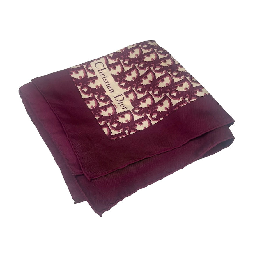 DIOR BURGUNDY SILK SCARF