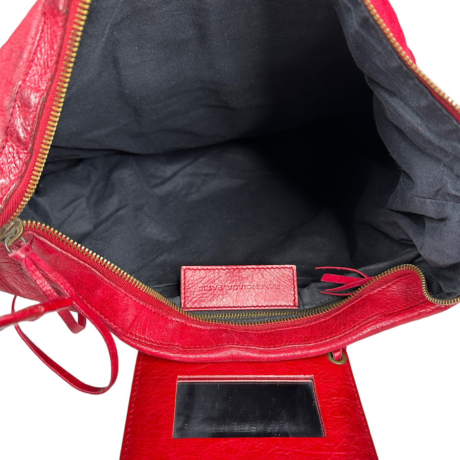 BALENCIAGA MOTOCROSS CLASSIC SHOULDER BAG - RED