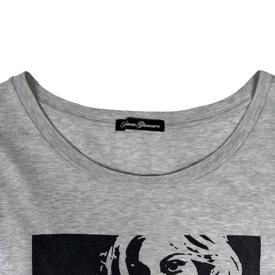 HYSTERIC GLAMOUR CURSIVE LOGO LONG SLEEVE - GREY 94HGRF