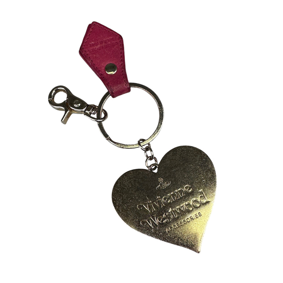 VIVIENNE WESTWOOD ORB-IN-HEART KEYCHAIN - RED