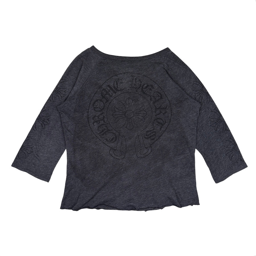 CHROME HEARTS FLORAL HORSESHOE 3/4 TOP - GREY