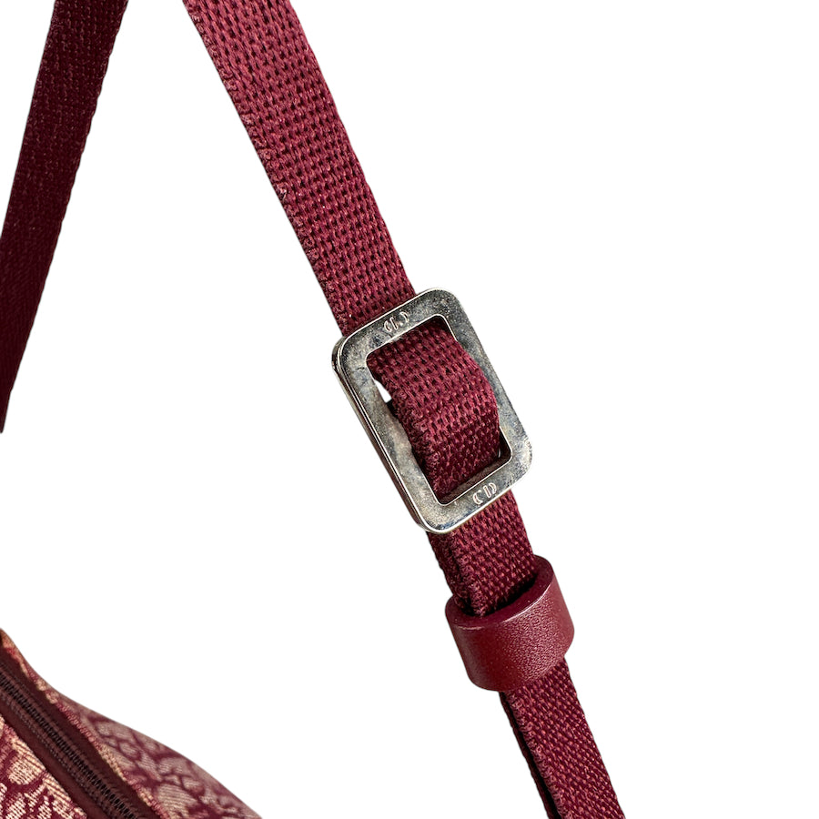 DIOR TROTTER MONOGRAM POCHETTE BAG - BURGUNDY