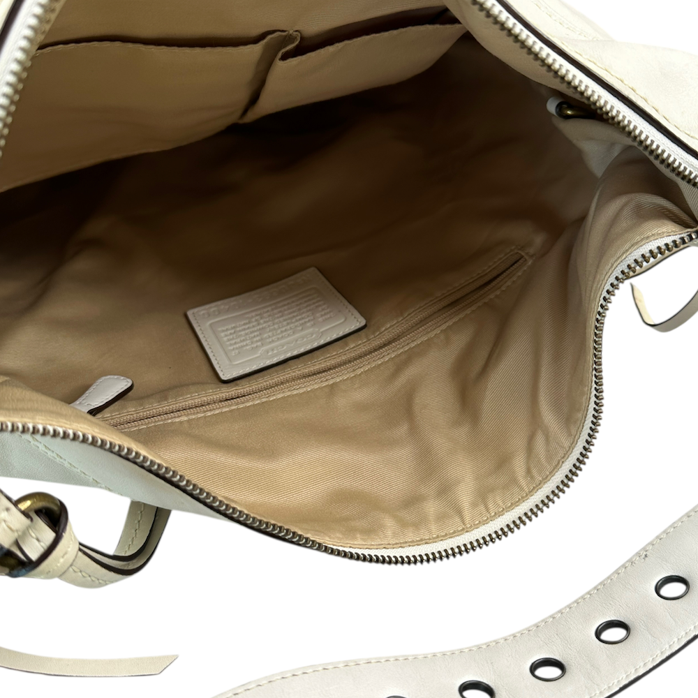 COACH FRONT-LACE SHOULDER BAG - CREAM