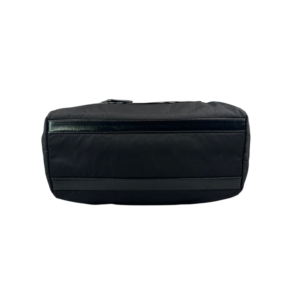 PRADA BLACK NYLON BOWLING BAG