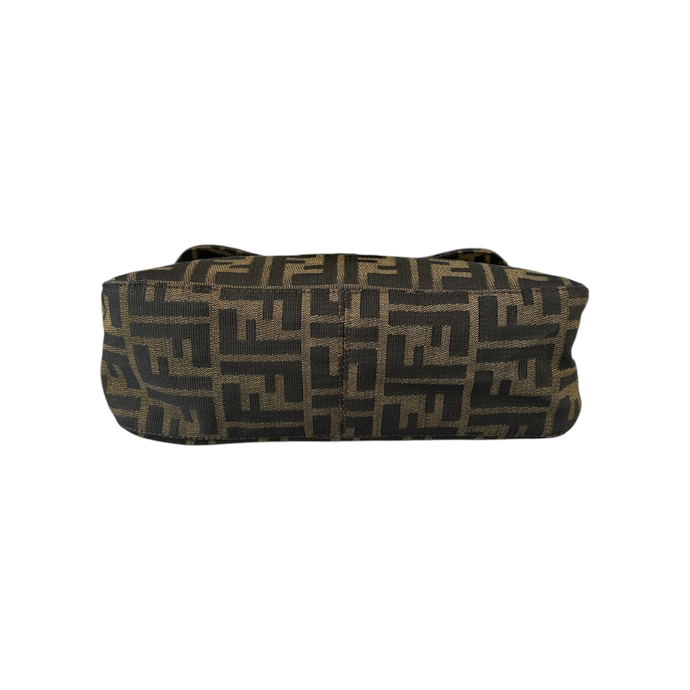 FENDI ZUCCA DOUBLE FLAP BAGUETTE BAG