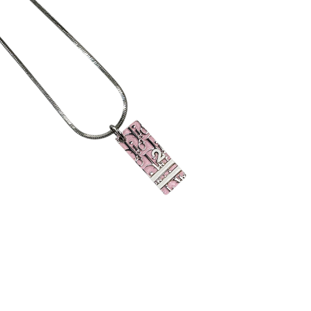DIOR TROTTER MONOGRAM NECKLACE - BABY PINK (II)