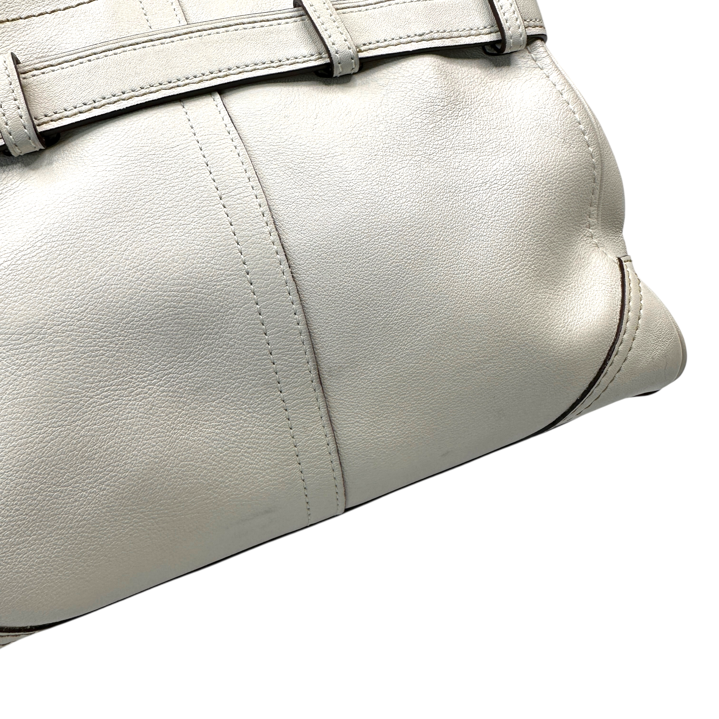 COACH LEATHER HAMPTON TOTE BAG - CREAM