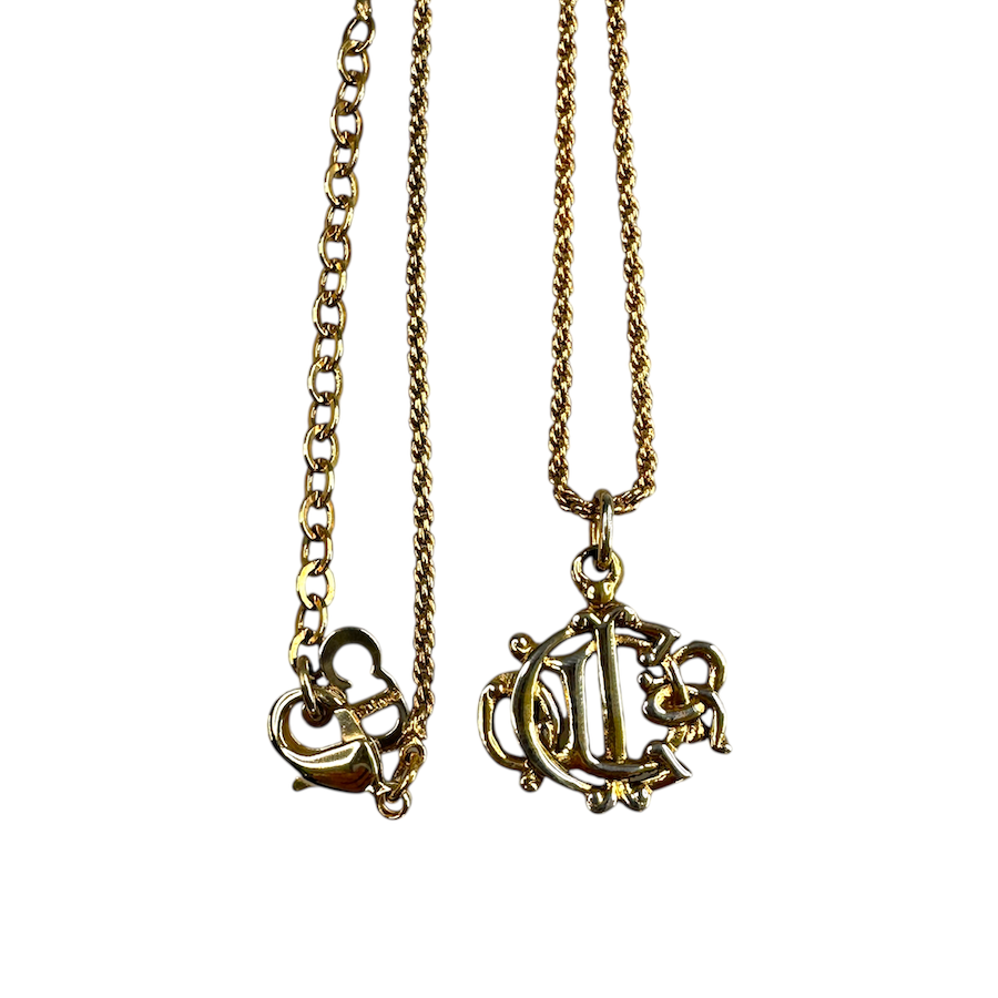 DIOR LOGO NECKLACE - GOLD PLATED (BRASS)