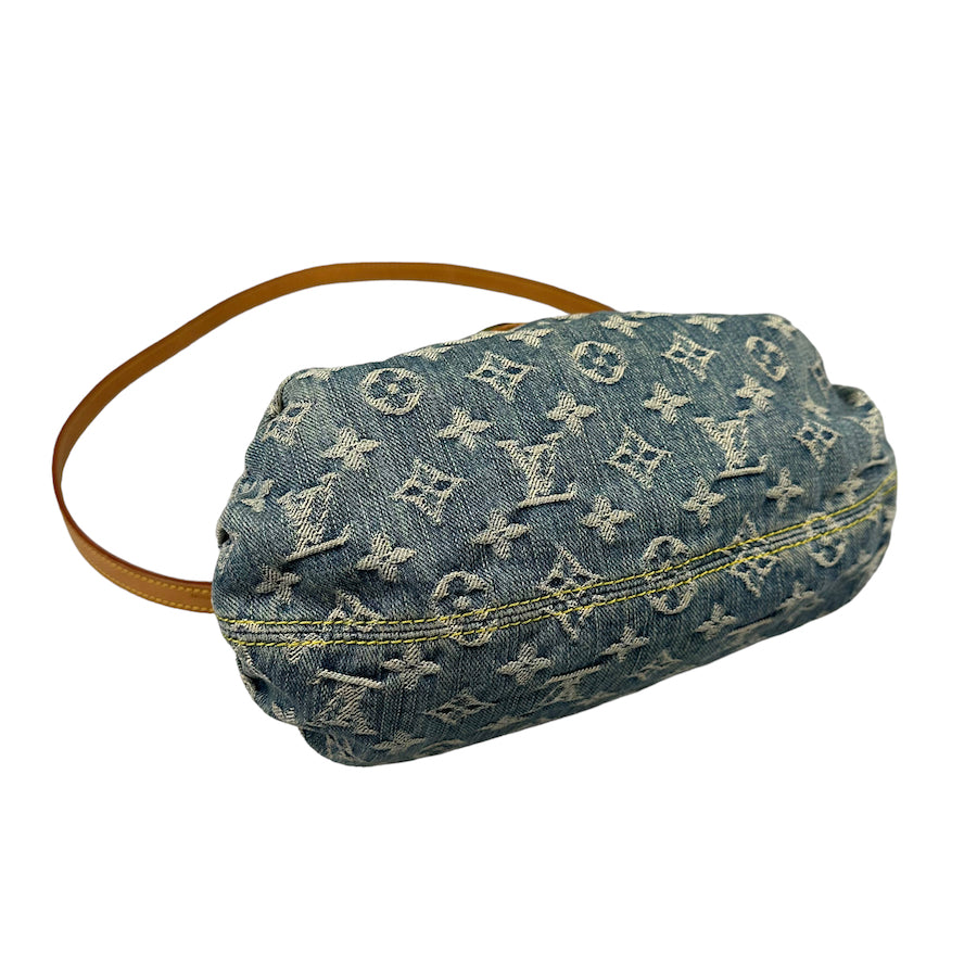 LOUIS VUITTON DENIM PLEATY W/ ADDITIONAL CROSSBODY STRAP
