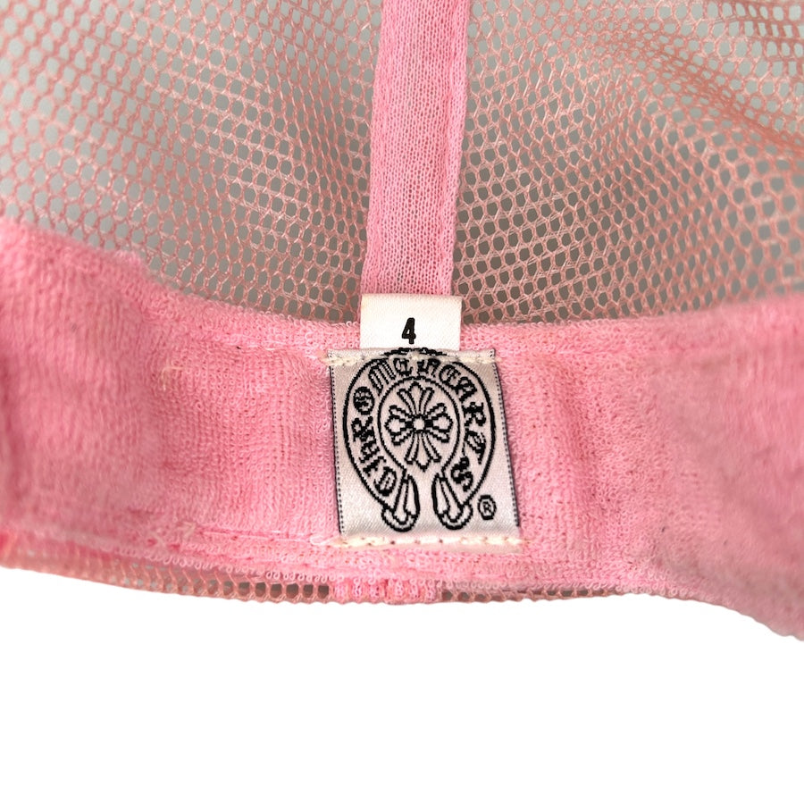 CHROME HEARTS PINK/WHITE HOLLYWOOD TRUCKER HAT