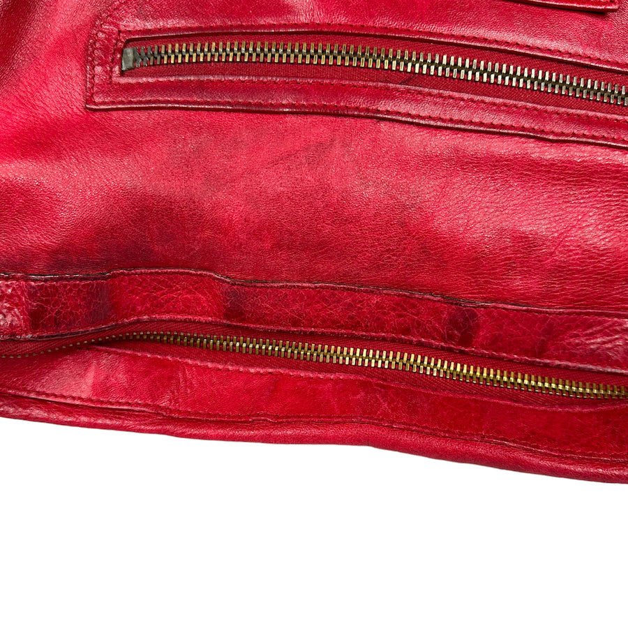 BALENCIAGA MOTOCROSS CLASSIC SHOULDER BAG - RED