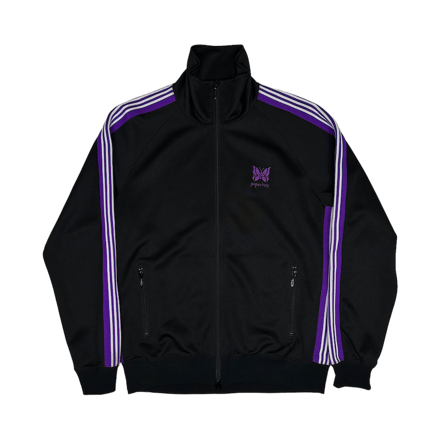 NEEDLES X PAPERBOY TRACK JACKET BLACK PURPLE Top Floor Gallery