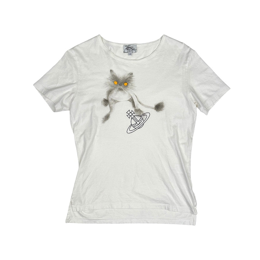 VIVIENNE WESTWOOD CAT & ORB TEE - WHITE