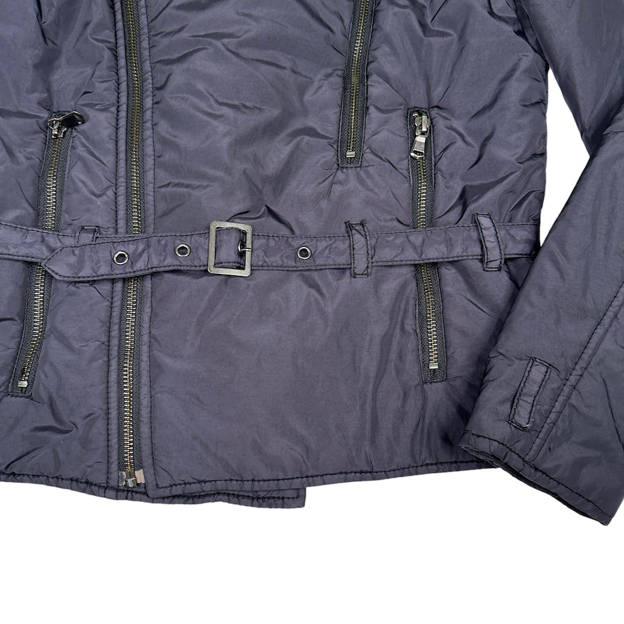 DIESEL BELTED NYLON RIDERS JACKET - BLUE