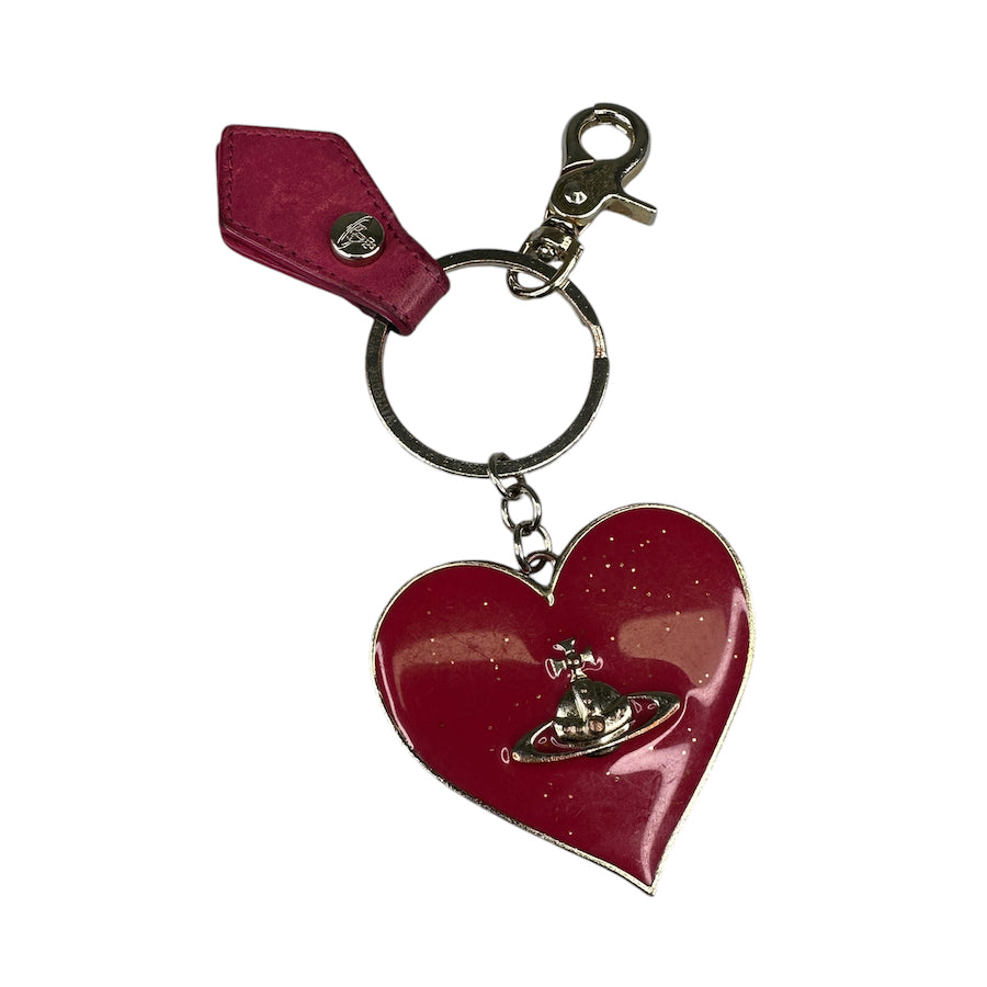 VIVIENNE WESTWOOD ORB-IN-HEART KEYCHAIN - RED