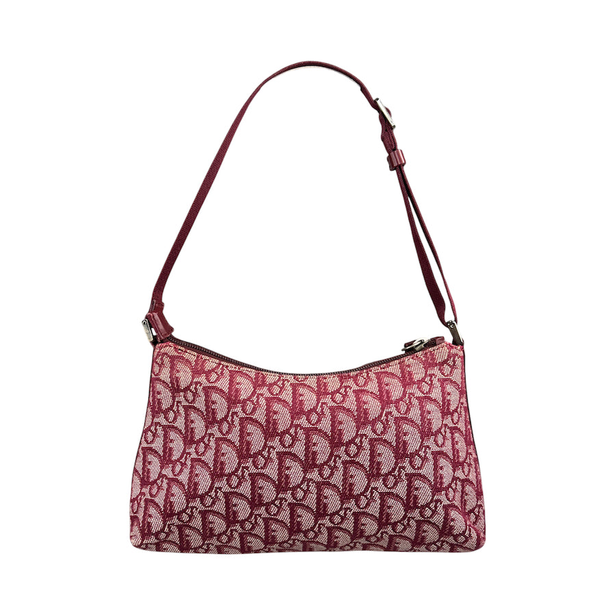 DIOR TROTTER MONOGRAM POCHETTE BAG - BURGUNDY