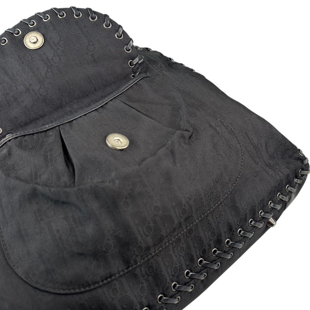 DIOR 2007 MONOGRAM SHOULDER BAG - BLACK