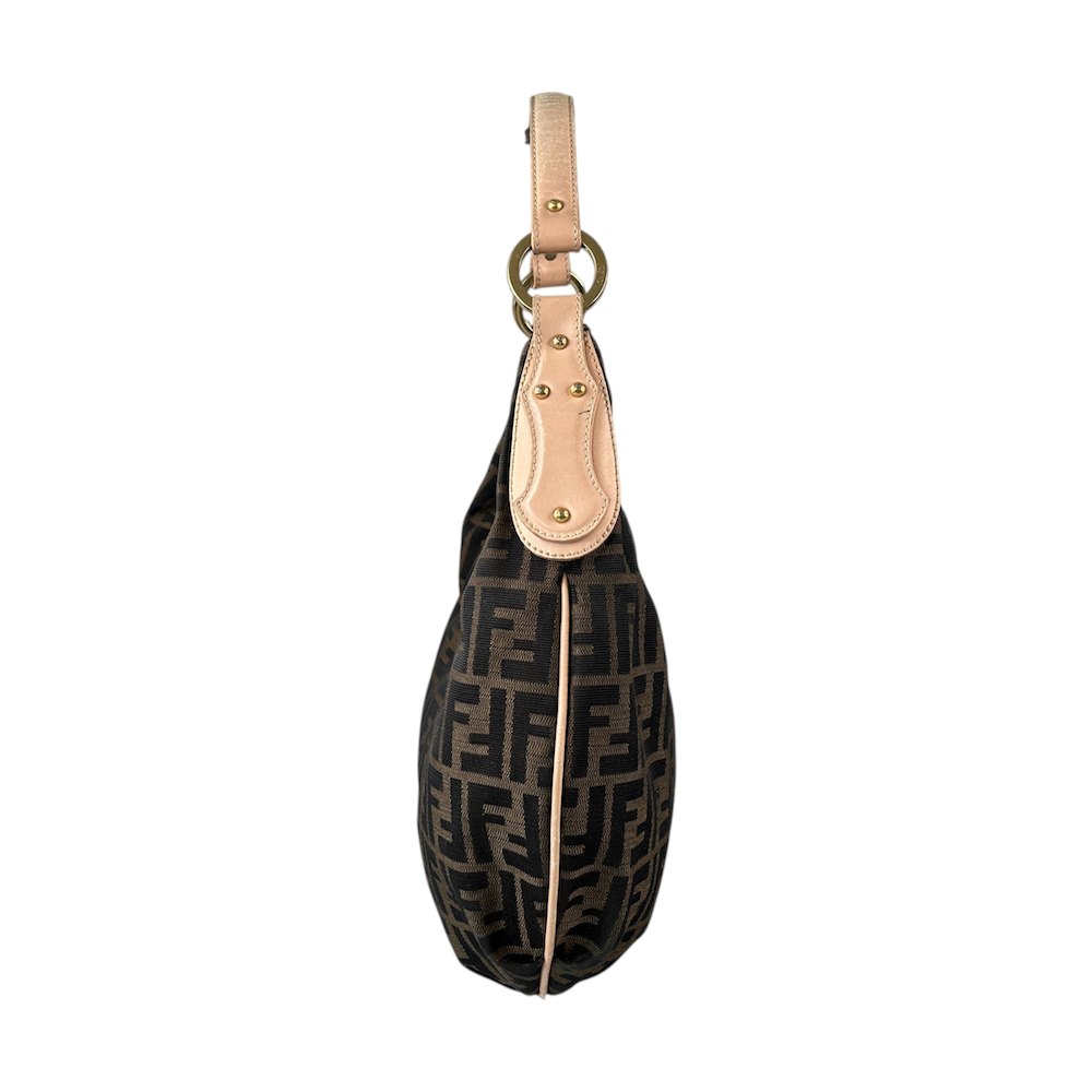 FENDI ZUCCA CANVAS CRESCENT BAG