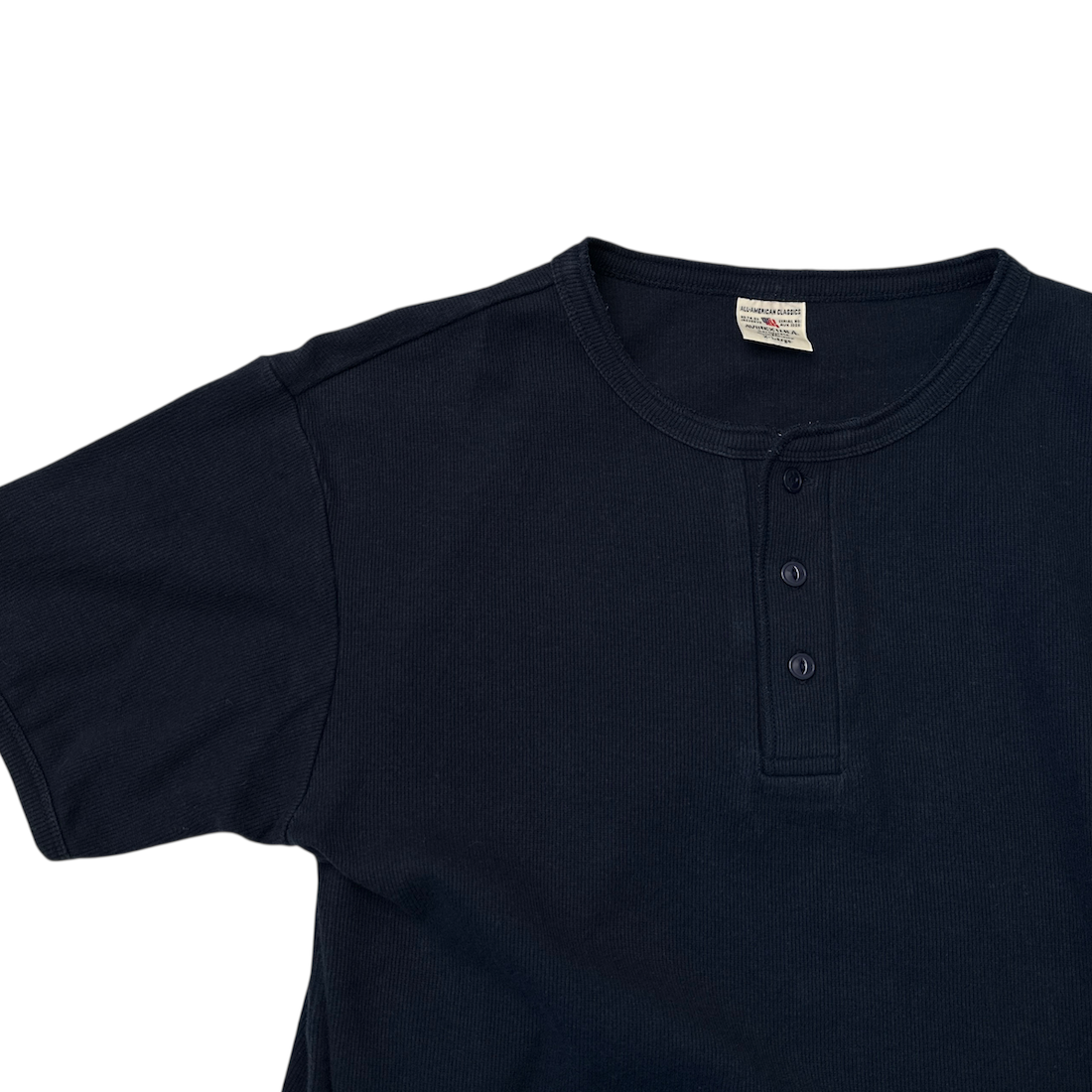 (XL) AVIREX HENLEY T-SHIRT - NAVY