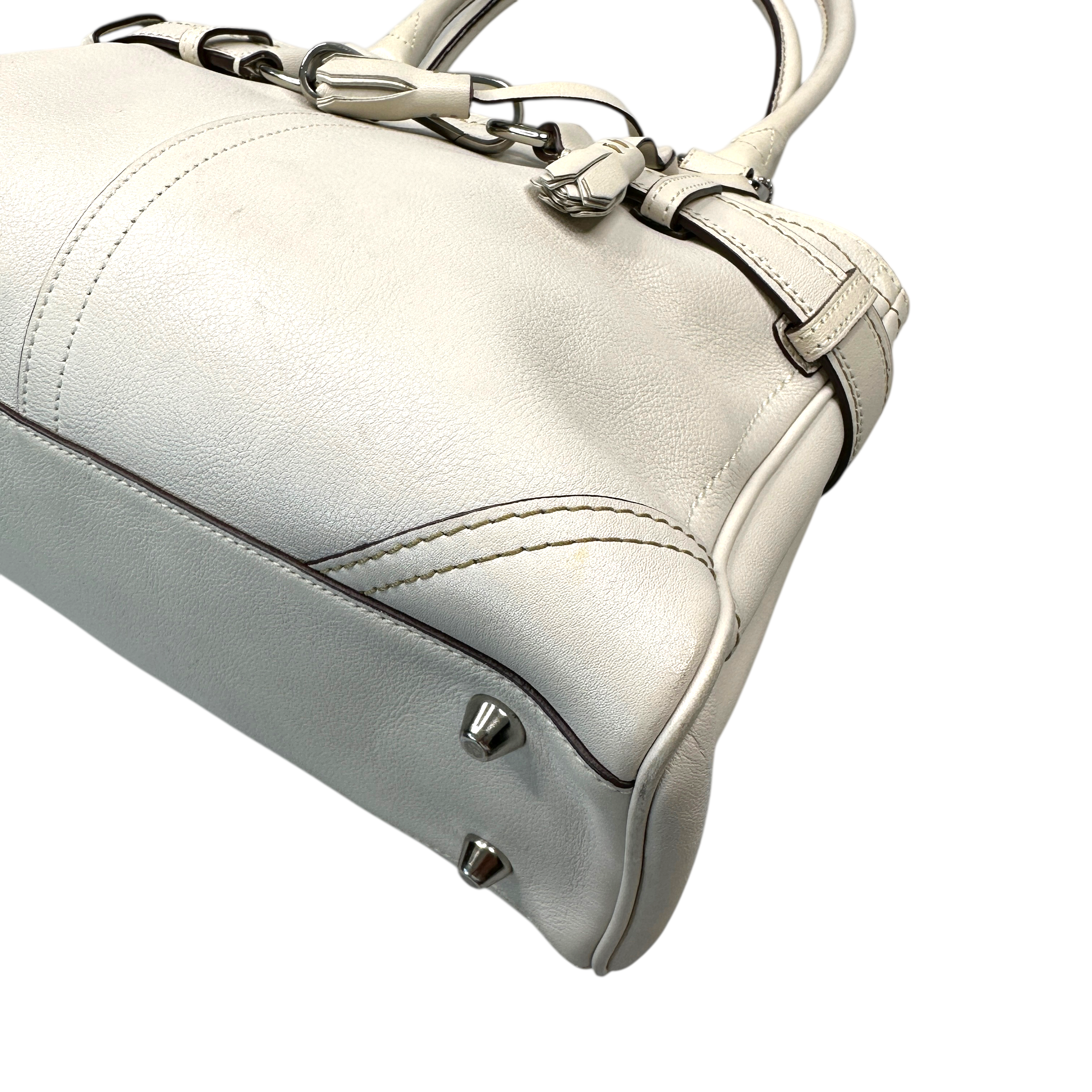 COACH LEATHER HAMPTON TOTE BAG - CREAM