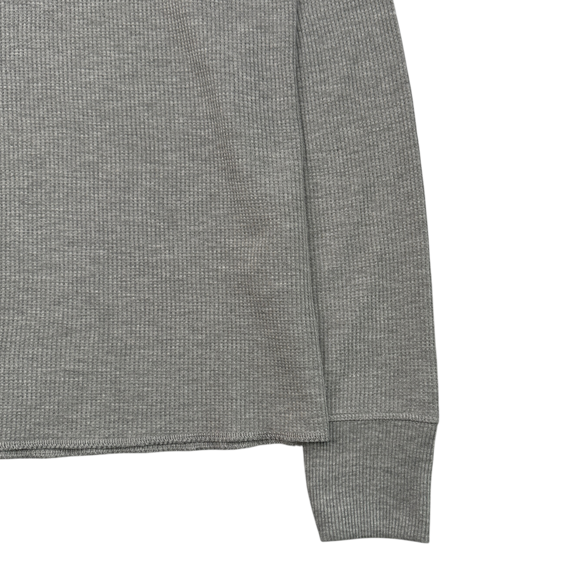 (NEW) AVIREX WAFFLE HENLEY LONG SLEEVE TOP - HEATHER GREY