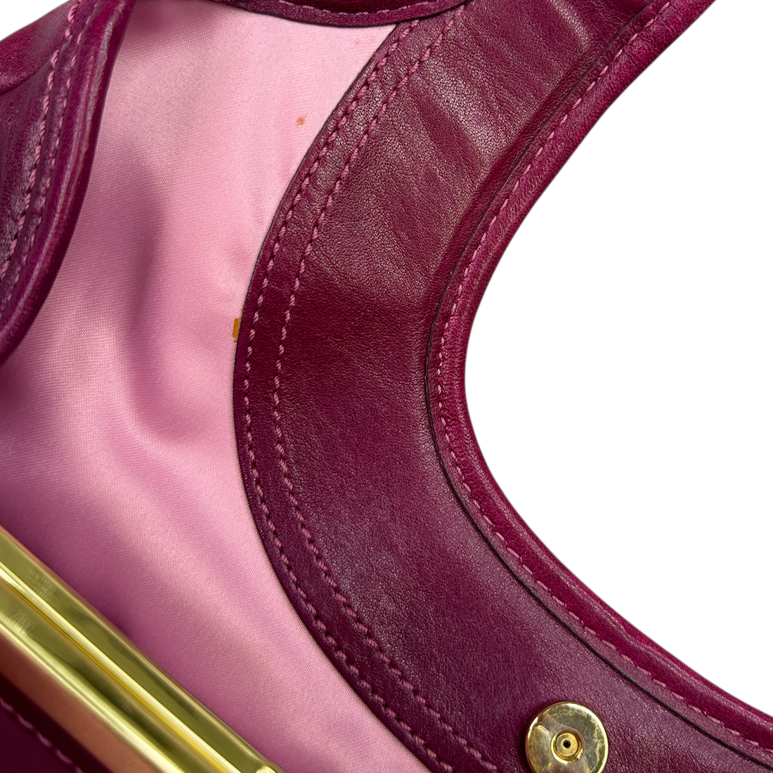 COACH LEATHER KISSLOCK HOBO BAG - PURPLE