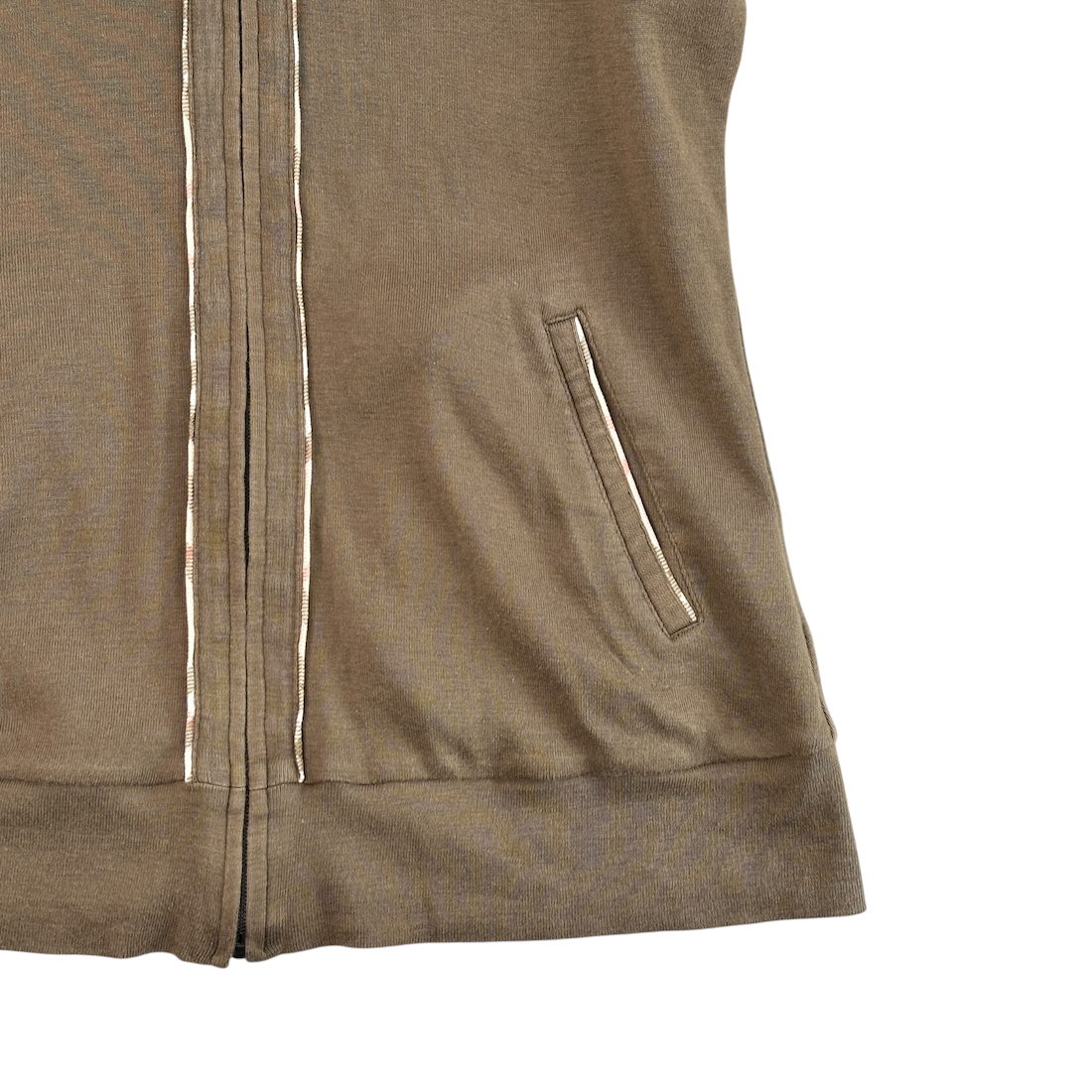 (38) BURBERRY SHORT SEEVE HOODIE - BROWN